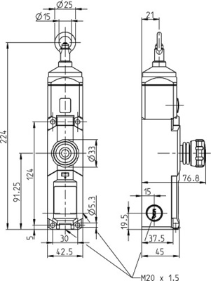 Bernstein Seilzugschalter inkl. Reset-Taster SRA3Z/E10LU300L000