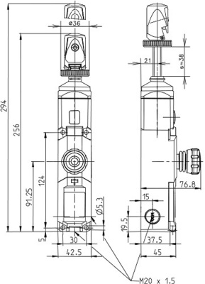 Bernstein Seilzugschalter inkl. Reset-Taster SRA3Z/E10QF300L000