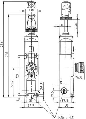 Bernstein Seilzugschalter inkl.Not-Halt Taster SRU2ZNAQF100L000