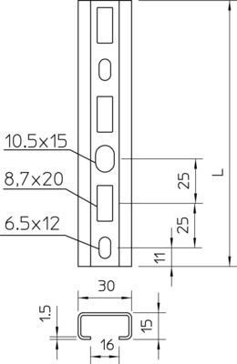 OBO Bettermann Vertr Schiene EN50024 CM3015P2000FS