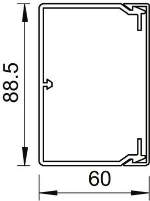 OBO Bettermann Vertr Wand+Deckenkanal m.Obert. 60x90mm,PVC WDK60090LGR