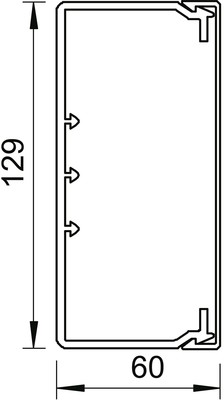 OBO Bettermann Vertr Wand+Deckenkanal m.Obert. 60x130mm,PVC WDK60130LGR