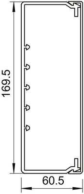 OBO Bettermann Vertr Wand+Deckenkanal m.Obert. 60x170mm,PVC WDK60170LGR