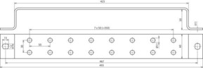 DEHN Erdungsschiene St/tZn f.Pot.ausgl. 2x6 Ans ES 2X6AP 10 ST