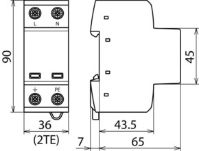 DEHN Kombi-Ableiter TT/TN-Systeme DSH TT 2P 255