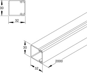 HKL Kanal lichtgrau 30x30 RAL7035 HKL3030.8