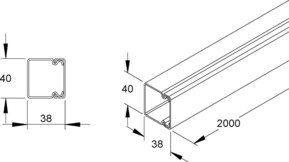 HKL Kanal reinweiß 40x40 RAL9010 HKL4040.3