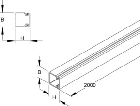 HKL Kanal cws 20x20 RAL9001 HKL2020.6