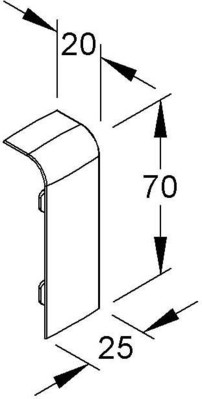 HKL Stoßstellenabdeckung gr Sockelleistenkanal SFK70.1