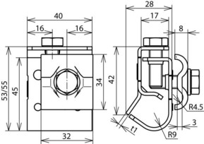 DEHN Dachrinnenklemme Al f.Wulst 16-22mm DRKDUL8.10W16.22AL