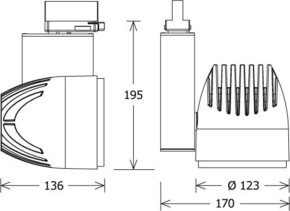 LTS Licht&Leuchten LED-Stromschienenstrahler 4000K 40° silber BIXXL 204.40.40.2 SI