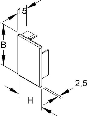 HKL Endstück reinweiß 40x40 RAL9010 E4040.3