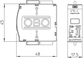 OBO Bettermann Vertr SurgeController V10 Oberteil 280V V10-C 0-280