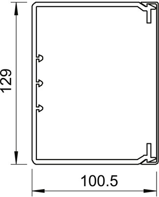 OBO Bettermann Vertr Wand+Deckenkanal m.Obert. 100x130mm,PVC WDK100130GR