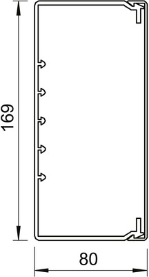 OBO Bettermann Vertr Wand+Deckenkanal m.Obert. 80x170mm,PVC WDK80170GR