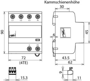 DEHN Anwendungsoptim.Kombi-Abl. TT und TN-S-Systeme DSH B TT 255 FM