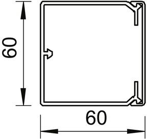 OBO Bettermann Vertr Wand+Deckenkanal m.Obert. 60x60mm,PVC WDK60060RW