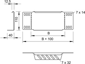 OBO Bettermann Vertr Reduzierwinkel/Endabschluß 110x300mm RWEB 130 FS