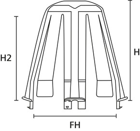 HellermannTyton Deckenabstandhalter sw, PA66GF15 BK 10 SpotClipII 148-00098