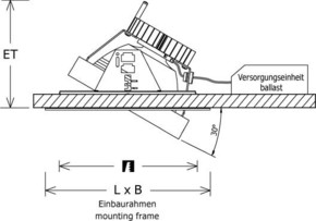 LTS Licht&Leuchten LED-Einbaustrahler Scene33 Backware 25° SCEKLP 33.20.25/B si