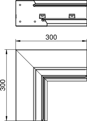 OBO Bettermann Vertr Inneneck asymmetrisch 133x110 GEK-SAIS133110RW