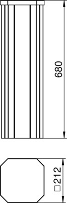 OBO Bettermann Vertr Installationshalbsäule m. Systemöffnung 80 ISSHS4 61OT3RW