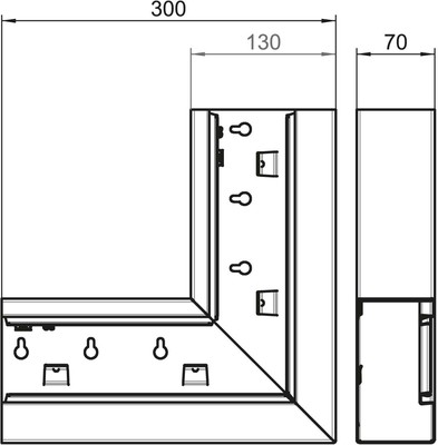 OBO Bettermann Vertr Flachwinkel steigend asymmetrisch 70x130 GS-AFS70130RW