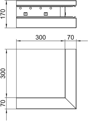 OBO Bettermann Vertr Außeneck asymmetrisch 70x170mm, St, rw GS-AA70170RW