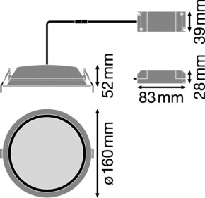 Ledvance LED-Downlight 6500K DALI DLALUD.DN15014/6500K