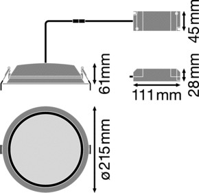 Ledvance LED-Downlight 6500K DALI DLALUD.DN20025/6500K