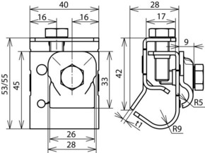 DEHN Dachrinnenklemme Al f. Wulst 16-22mm DRKKB6.10W16.22AL