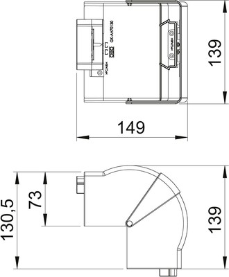 OBO Bettermann Vertr Außeneck 70x130mm reinweiß GK-AH70130RW