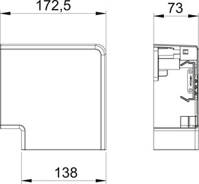 OBO Bettermann Vertr Flachwinkel 70x130mm lichtgrau GK-FH70130LGR