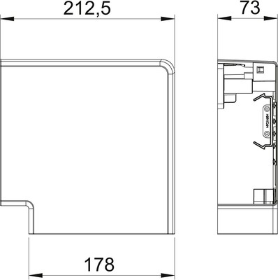 OBO Bettermann Vertr Flachwinkel 70x170mm reinweiß GK-FH70170RW