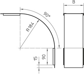 OBO Bettermann Vertr Deckel f.Vertikalbogen 90Grad B200mm DBV 60 200 F DD