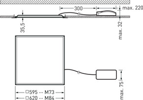 Trilux LED-Panel M600 830 DALI SiellaG7M73 #7662051