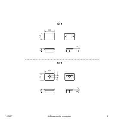 EVN Lichttechnik Endkappen-Set für Profil FL2PAKSET