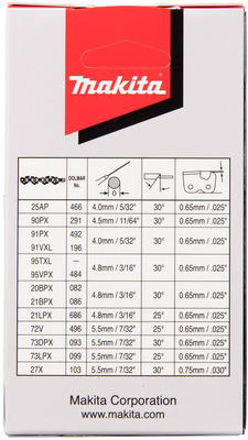 Makita Sägekette 25cm 1,3mm 1/4Z HM 191G96-5