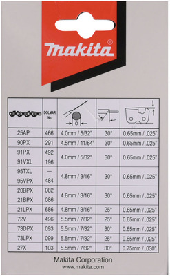 Makita Sägekette 30cm 1,3mm 3/8Z HM 191H10-7