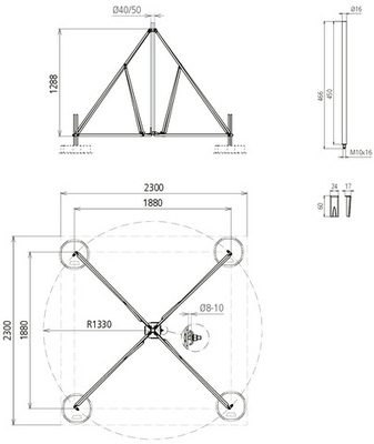 DEHN Vierbeinstativ mit Halbschale 107491