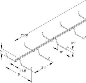 Niedax Deckenträger 50x200x2000mm DT 50.200 DV