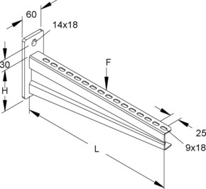 Niedax Hängestiel-/Wandausleger 113x230mm KTAS 200 E5