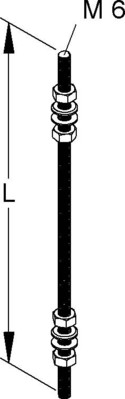 Niedax Gewindestab M6 Länge 1000mm M 6/1000 E3