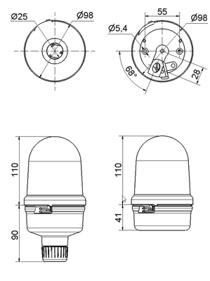 Werma Drehspiegelleuchte LED 115-230VAC RD 88514060