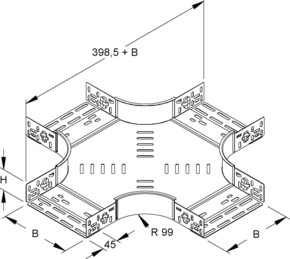 Niedax Kreuzung für Kabelrinne 60x102mm RKSC 60.100 S