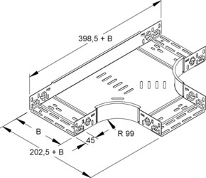 Niedax T-Stück für Kabelrinne 60x72mm RTSC 60.070 S