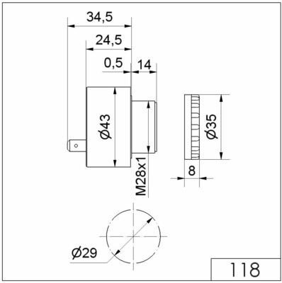 Werma Elektr. Summer EM Dauerton 48VAC/DC GY 118.068.26