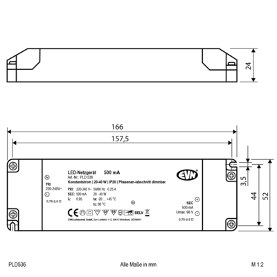 EVN Lichttechnik LED-Netzgerät 500mA PLD536