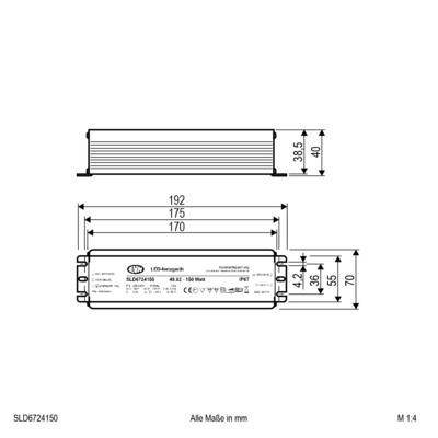 EVN Lichttechnik LED-Netzgerät 24V/DC dim. SLD6724150