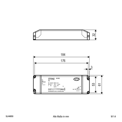 EVN Lichttechnik 48V/DC LED-Netzgerät 48V/DC SLK48050